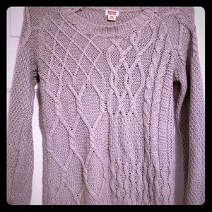 Silver threaded Grey knit sweater - Medium